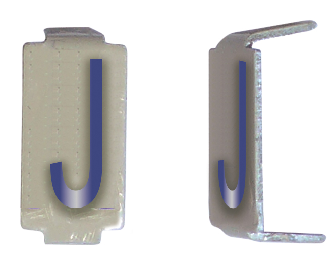 LOT 25 LETTRE 6X11 ALU IVOIRE/BLEU PRE-PLIEE J *